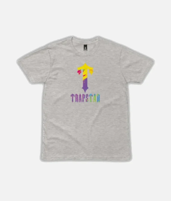 T Shirt Peinture T For Trapstar Gris 1